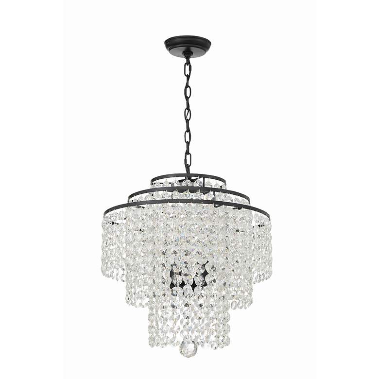 Image 5 Crystorama Gabrielle 18" Wide Matte Black Crystal Chandelier more views