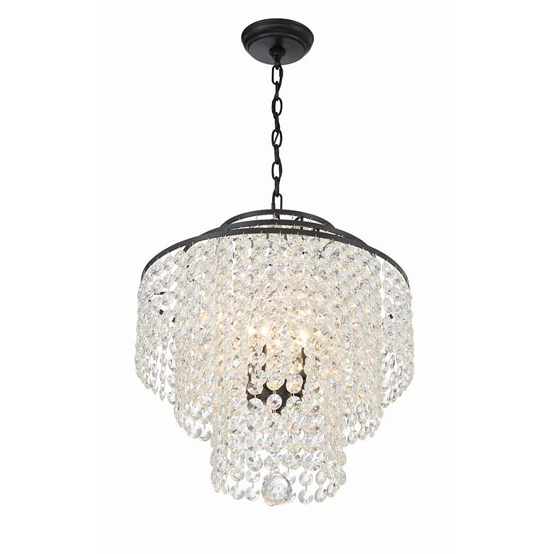 Image 6 Crystorama Gabrielle 18" Wide Matte Black Crystal Chandelier more views