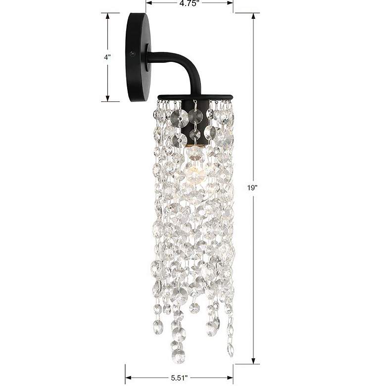 Image 7 Crystorama Gabrielle 19" High Matte Black Wall Sconce more views