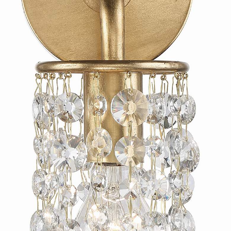 Image 5 Crystorama Gabrielle 19 inchH Antique Gold Crystal Wall Sconce more views