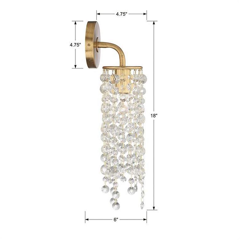 Image 6 Crystorama Gabrielle 19"H Antique Gold Crystal Wall Sconce more views