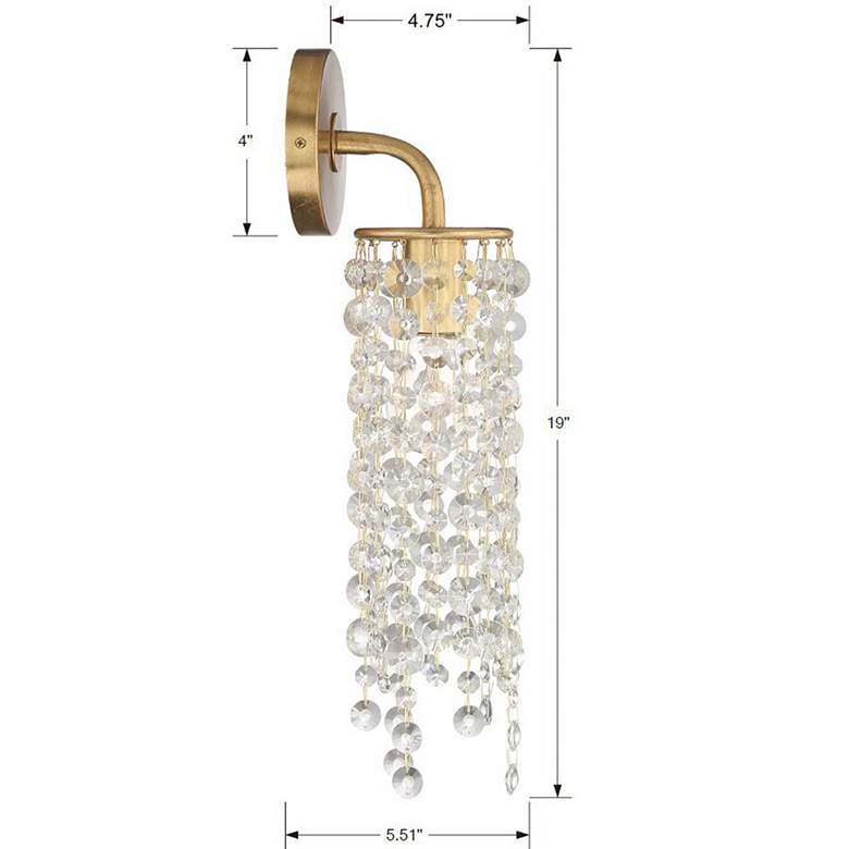 Image 7 Crystorama Gabrielle 19"H Antique Gold Crystal Wall Sconce more views