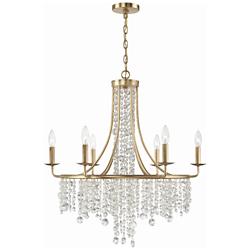 Crystorama Gabrielle 28"W Antique Gold 6-Light Chandelier