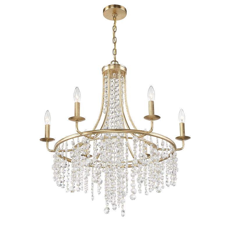Image 3 Crystorama Gabrielle 28"W Antique Gold 6-Light Chandelier more views