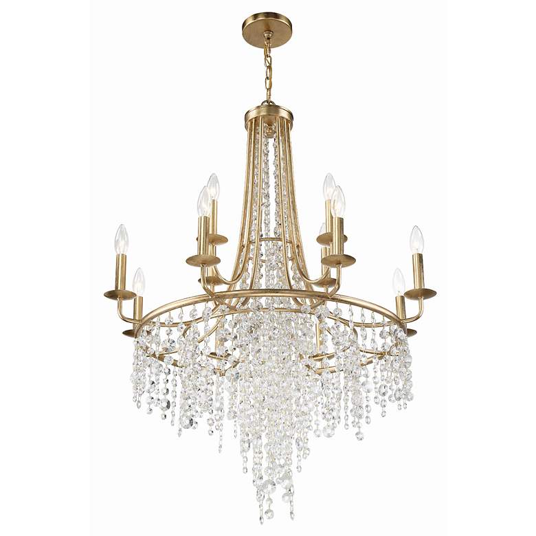Image 3 Crystorama Gabrielle 30" Wide 12-Light Antique Gold Crystal Chandelier more views