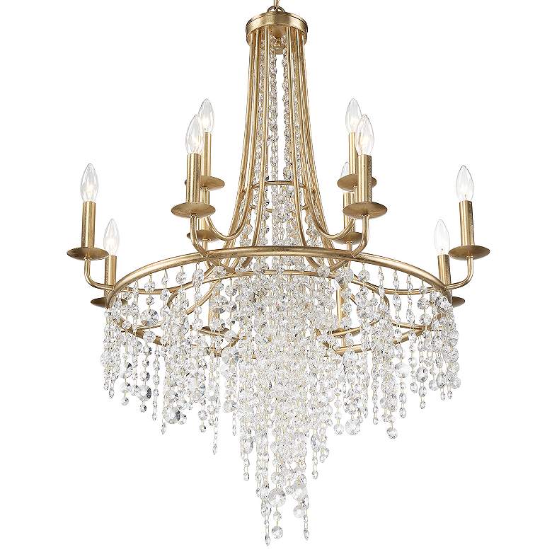 Image 4 Crystorama Gabrielle 30" Wide 12-Light Antique Gold Crystal Chandelier more views