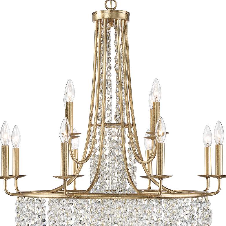 Image 5 Crystorama Gabrielle 30 inch Wide 12-Light Antique Gold Crystal Chandelier more views