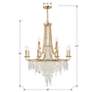 Crystorama Gabrielle 30" Wide 12-Light Antique Gold Crystal Chandelier