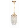 1_Crystorama Gabrielle 7"W Antique Gold Crystal Mini Pendant