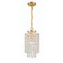 3_Crystorama Gabrielle 7"W Antique Gold Crystal Mini Pendant more views