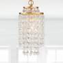 6_Crystorama Gabrielle 7"W Antique Gold Crystal Mini Pendant more views