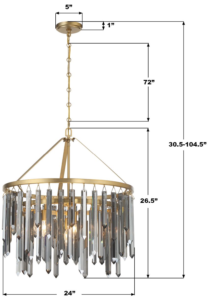 Image 7 Crystorama Gemma 24in.  Modern Gold Chan more views