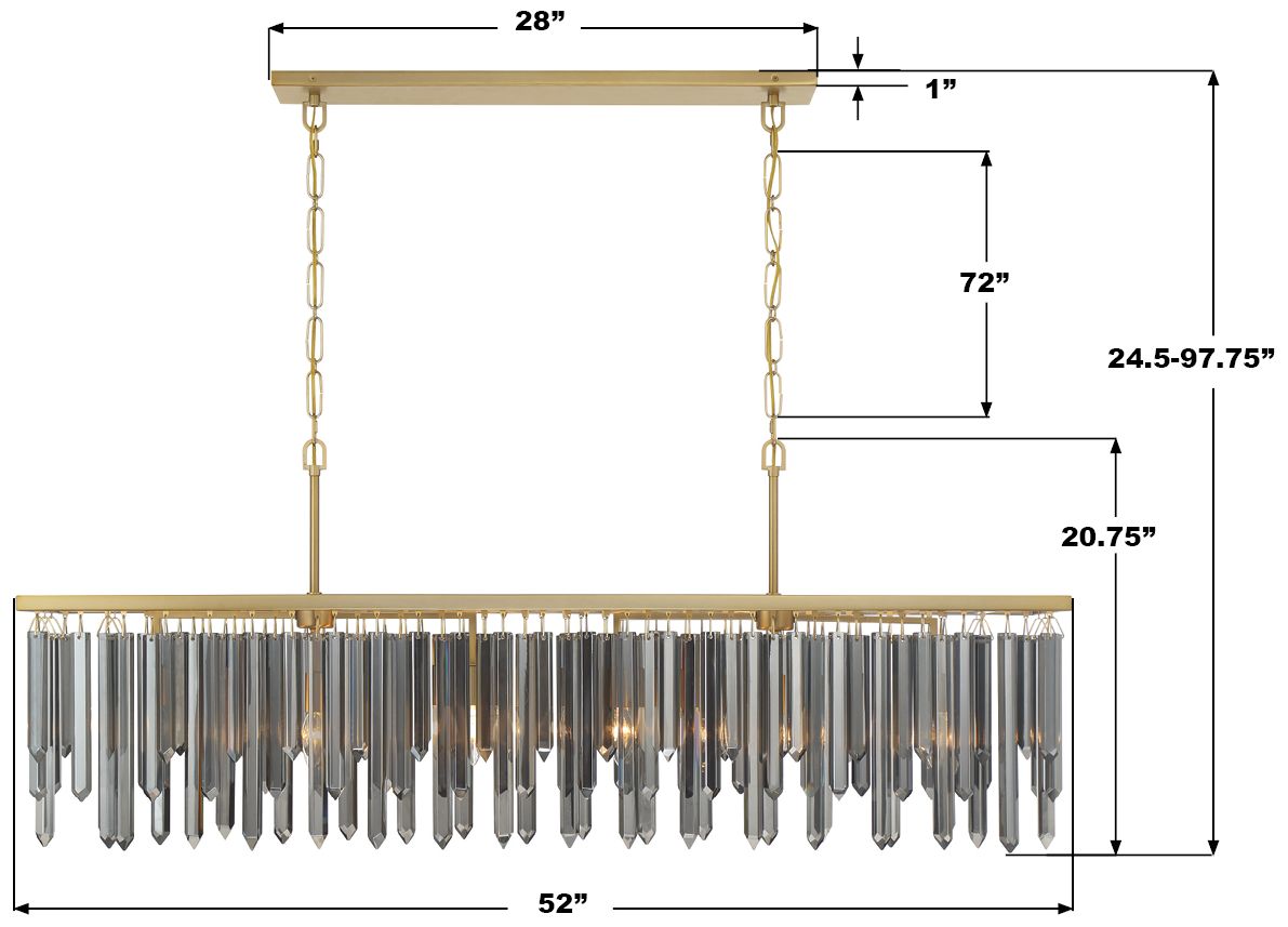 Image 7 Crystorama Gemma 52in.  Modern Gold Line more views