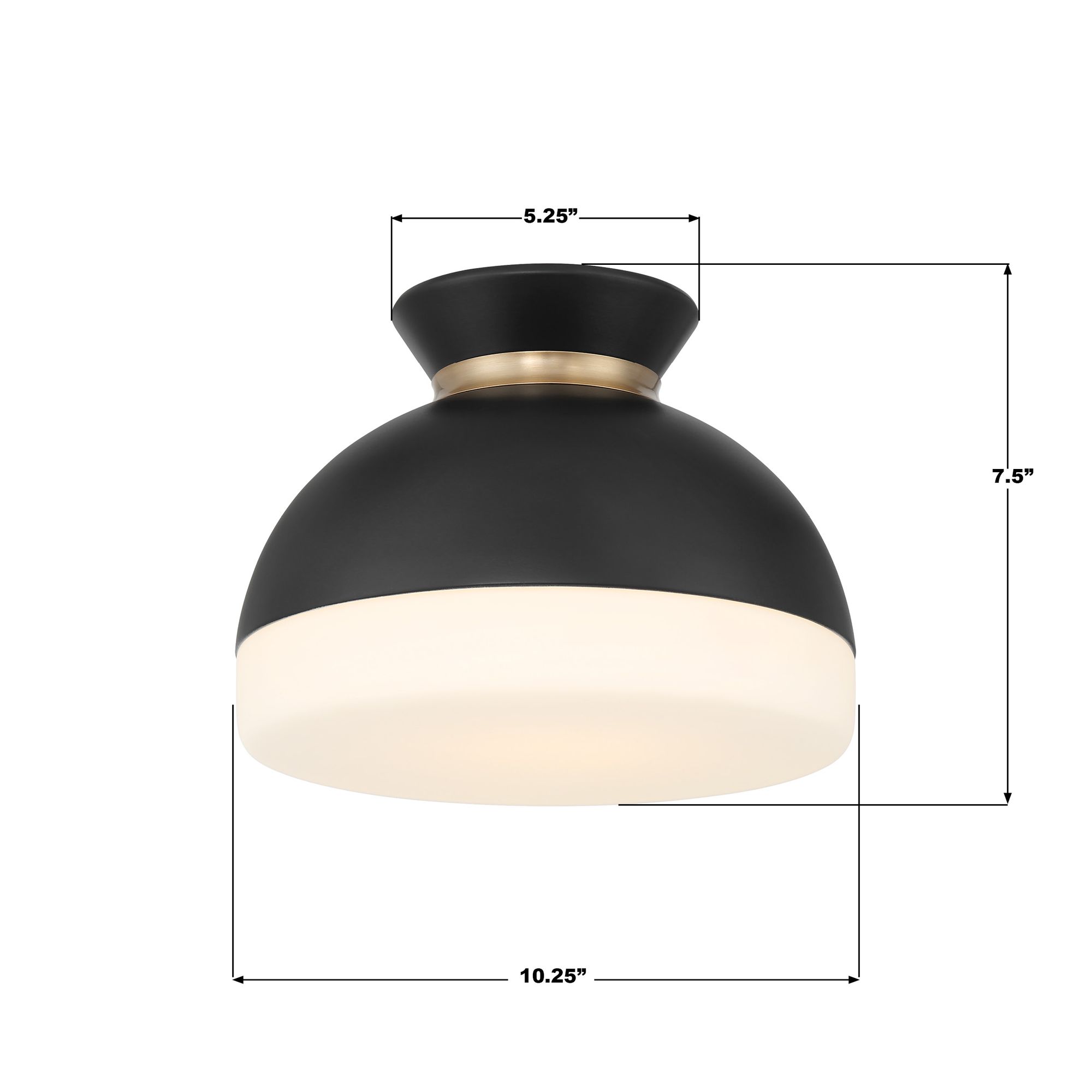 Crystorama Gidget 10 1/4" Wide Matte Black Ceiling Light