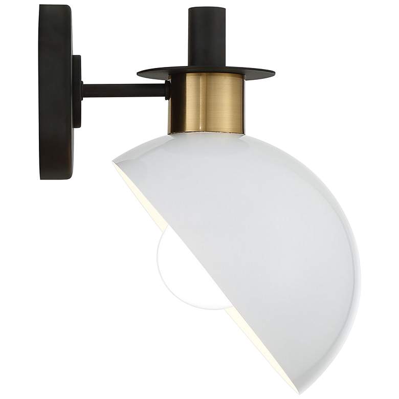 Image 1 Crystorama Gigi 10 1/2 inch High Matte Black and Aged Brass Wall Sconce