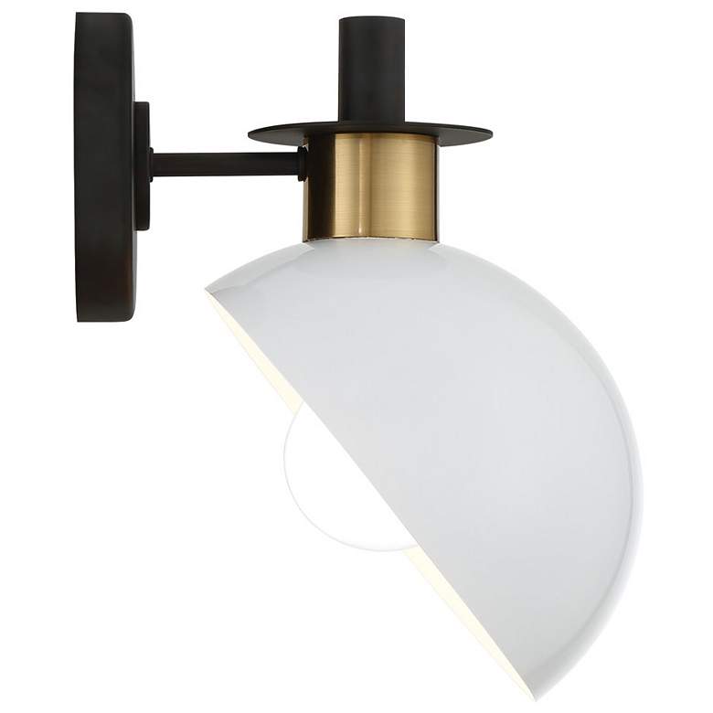 Image 1 Crystorama Gigi 10 1/2" High Matte Black and Aged Brass Wall Sconce