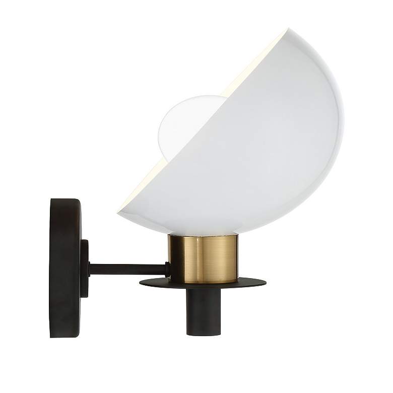 Image 2 Crystorama Gigi 10 1/2" High Matte Black and Aged Brass Wall Sconce more views