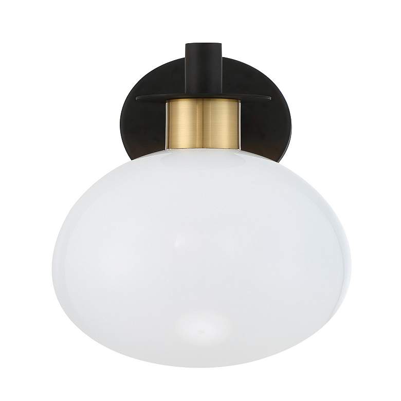 Image 3 Crystorama Gigi 10 1/2" High Matte Black and Aged Brass Wall Sconce more views