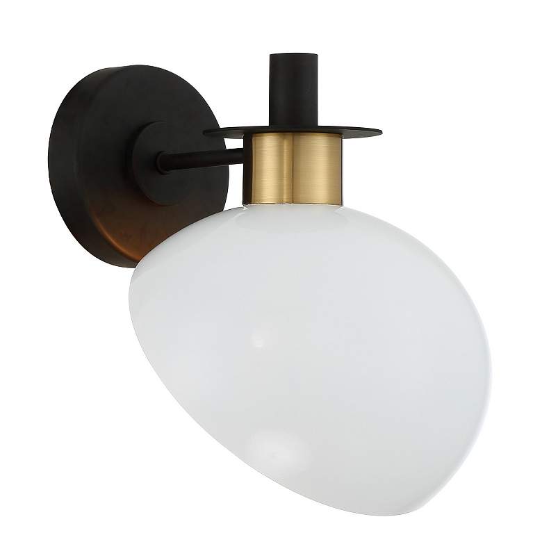 Image 4 Crystorama Gigi 10 1/2" High Matte Black and Aged Brass Wall Sconce more views