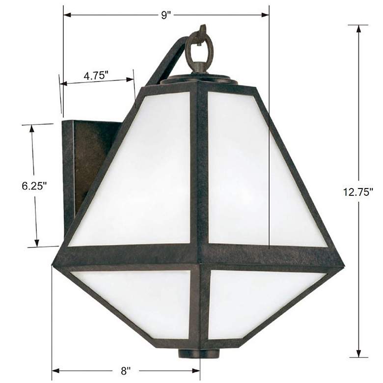 Image 5 Crystorama Glacier 13"H Black Charcoal Outdoor Wall Light more views