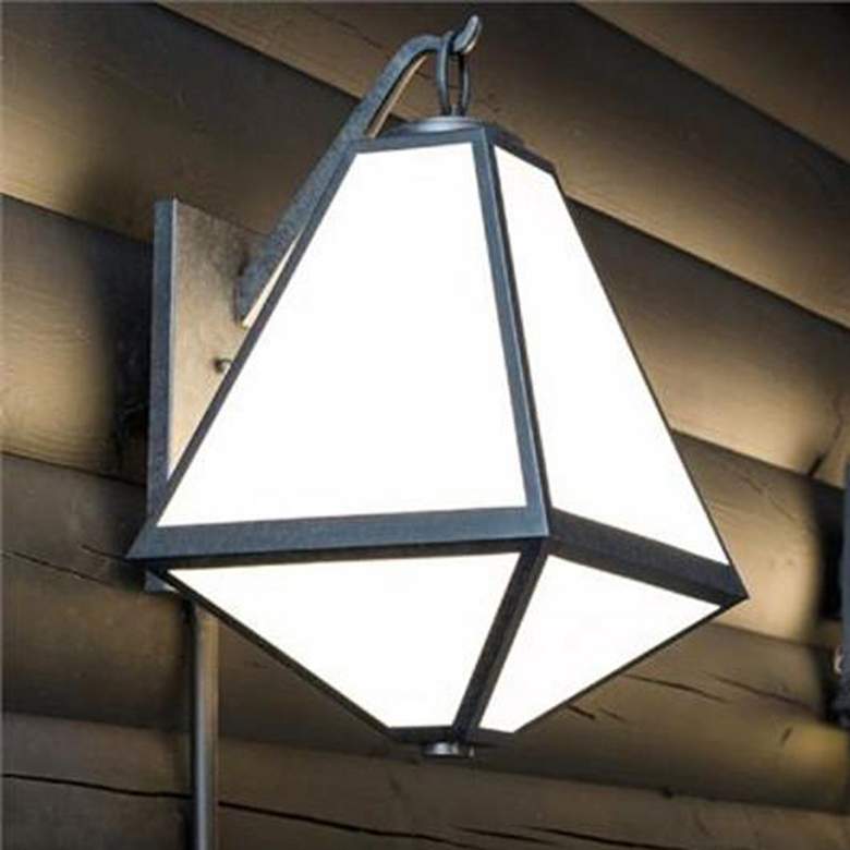 Image 1 Crystorama Glacier 16 3/4" High Black Outdoor Wall Light
