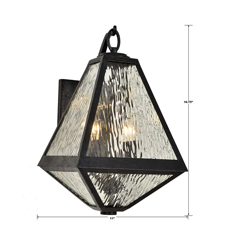 Image 4 Crystorama Glacier 16 3/4"H Black 2-Light Outdoor Wall Light more views