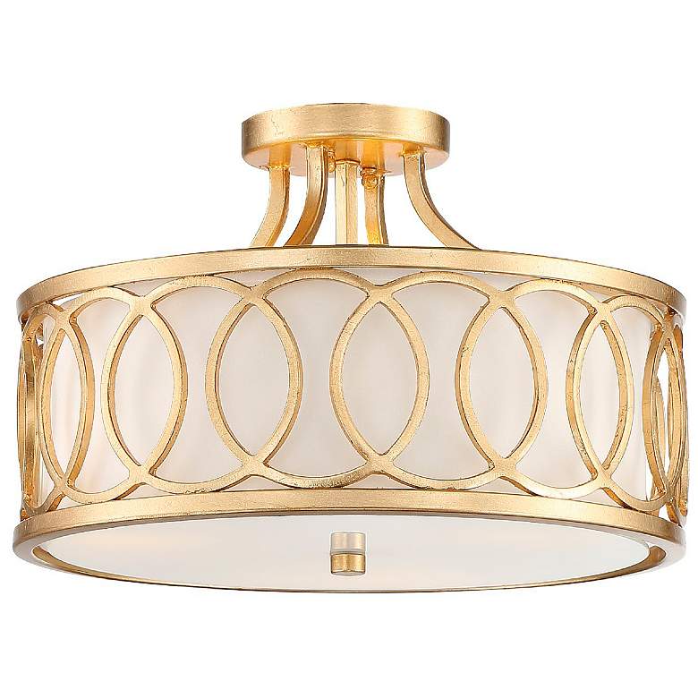 Image 2 Crystorama Graham 15" Wide Antique Gold Ceiling Light