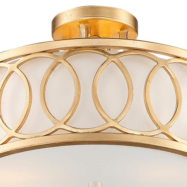 Image 4 Crystorama Graham 15" Wide Antique Gold Ceiling Light more views