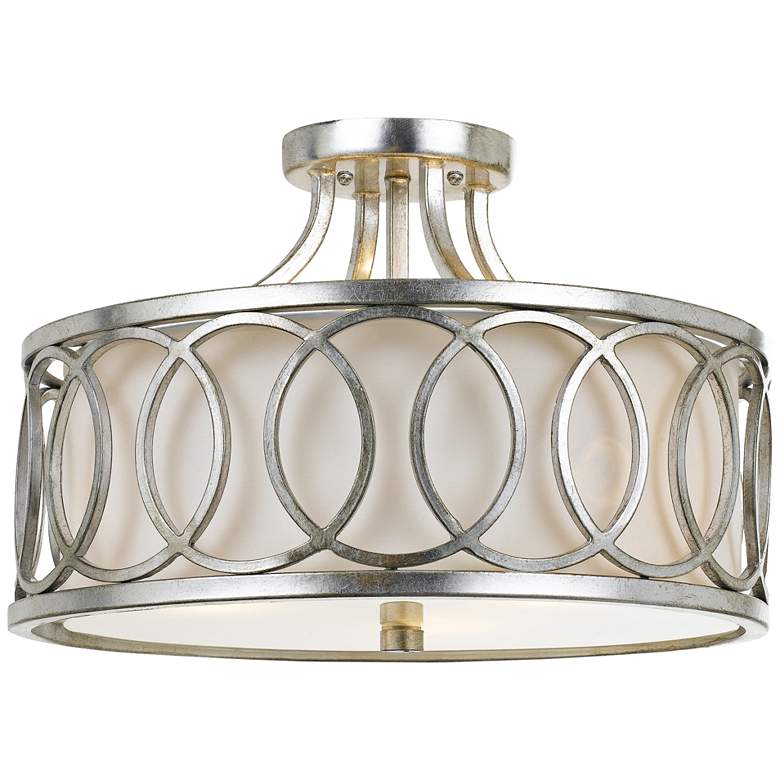Image 2 Crystorama Graham 15 inch Wide Antique Silver Ceiling Light