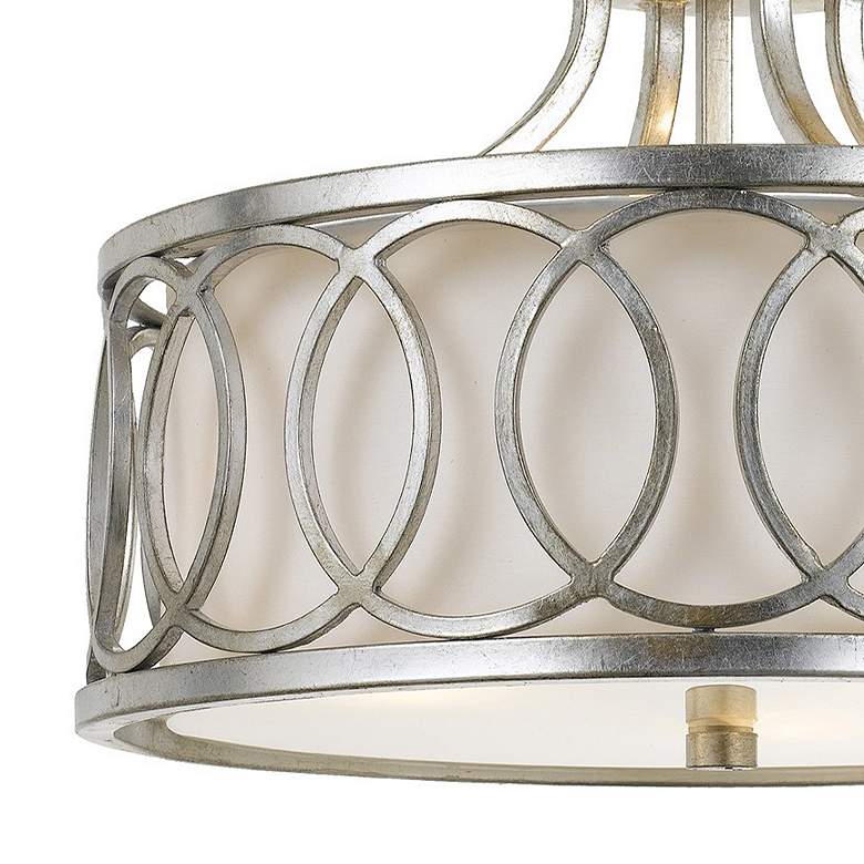 Image 4 Crystorama Graham 15" Wide Antique Silver Ceiling Light more views