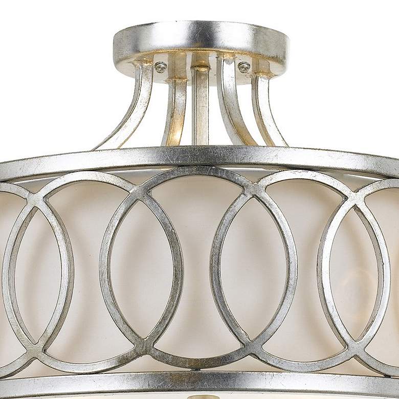 Image 5 Crystorama Graham 15" Wide Antique Silver Ceiling Light more views