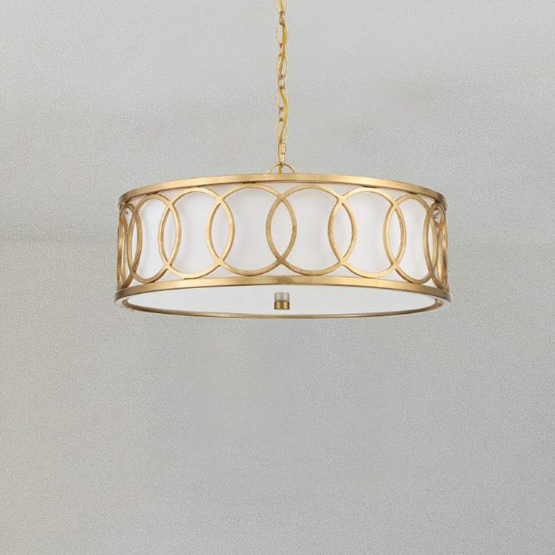 Image 1 Crystorama Graham 18" Wide Antique Gold 6-Light Chandelier