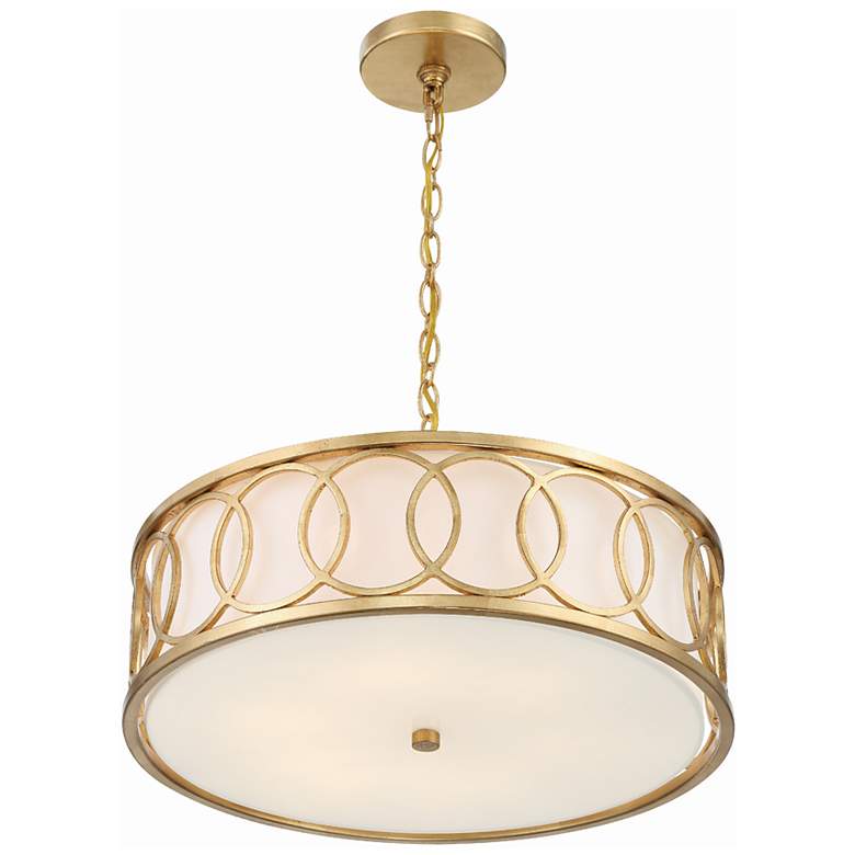Image 5 Crystorama Graham 18" Wide Antique Gold 6-Light Chandelier more views
