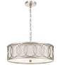 1_Crystorama Graham 18" Wide Antique Silver Drum Pendant Light
