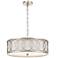 Crystorama Graham 18" Wide Antique Silver Drum Pendant Light
