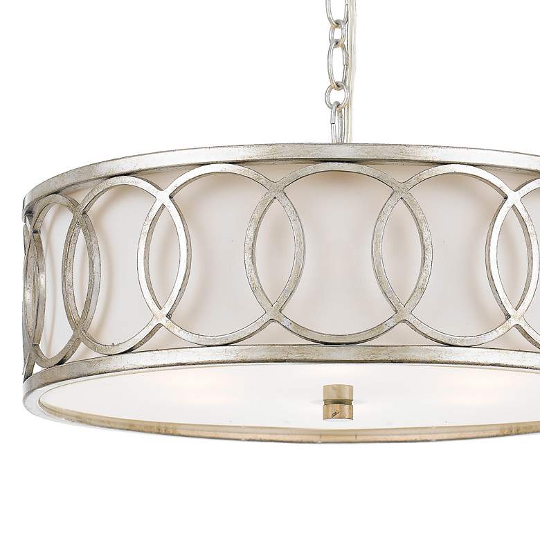 Image 2 Crystorama Graham 18" Wide Antique Silver Drum Pendant Light more views