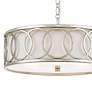 2_Crystorama Graham 18" Wide Antique Silver Drum Pendant Light more views