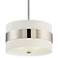 Crystorama Grayson 18" Wide Nickel and White Silk Drum Pendant Light