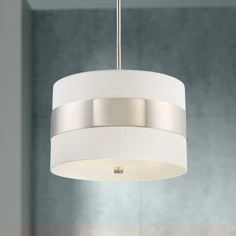 Image 1 Crystorama Grayson 23" Wide Polished Nickel Pendant Light