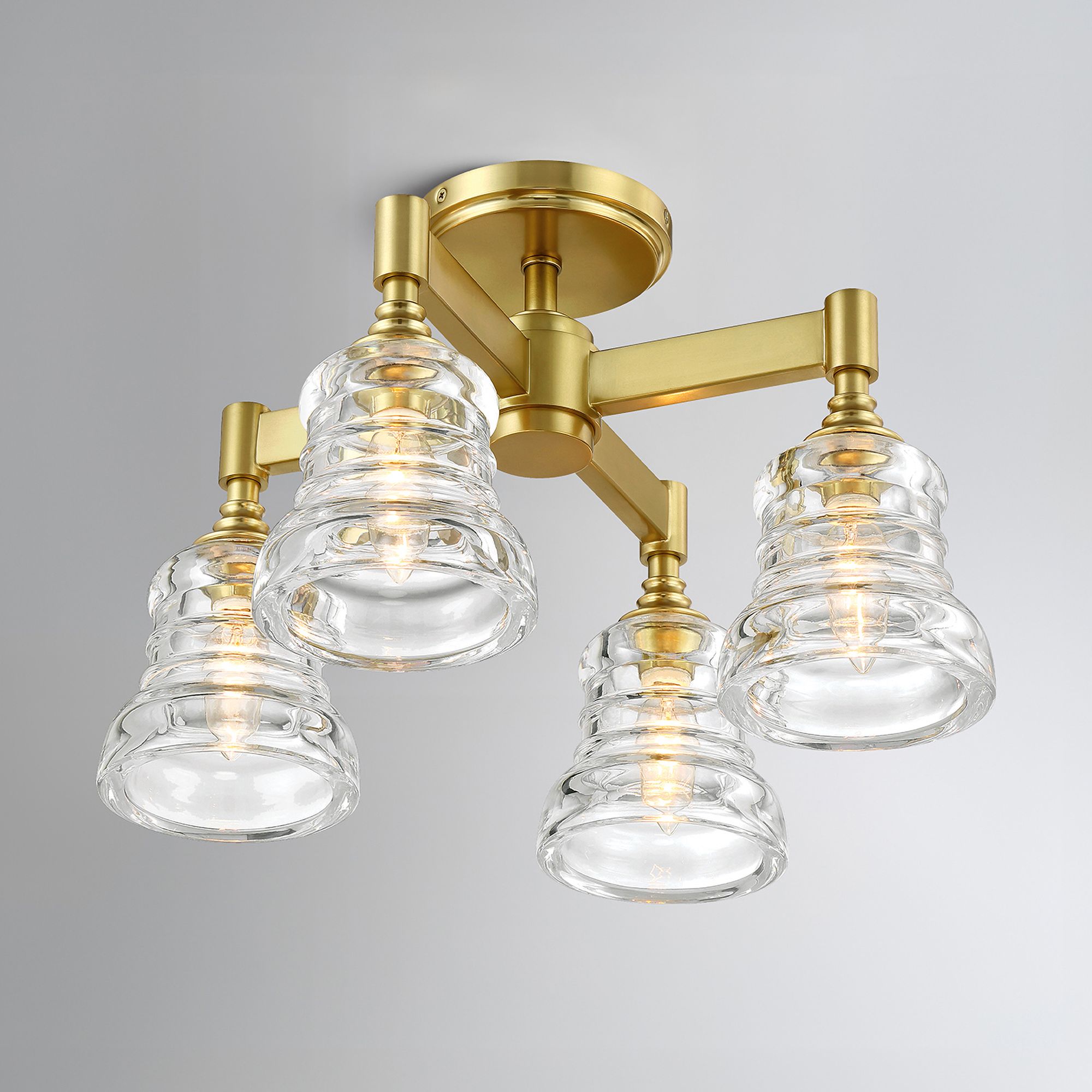 Image 7 Crystorama Gregory 17.25'' Aged Brass Semi Flush Mount more views