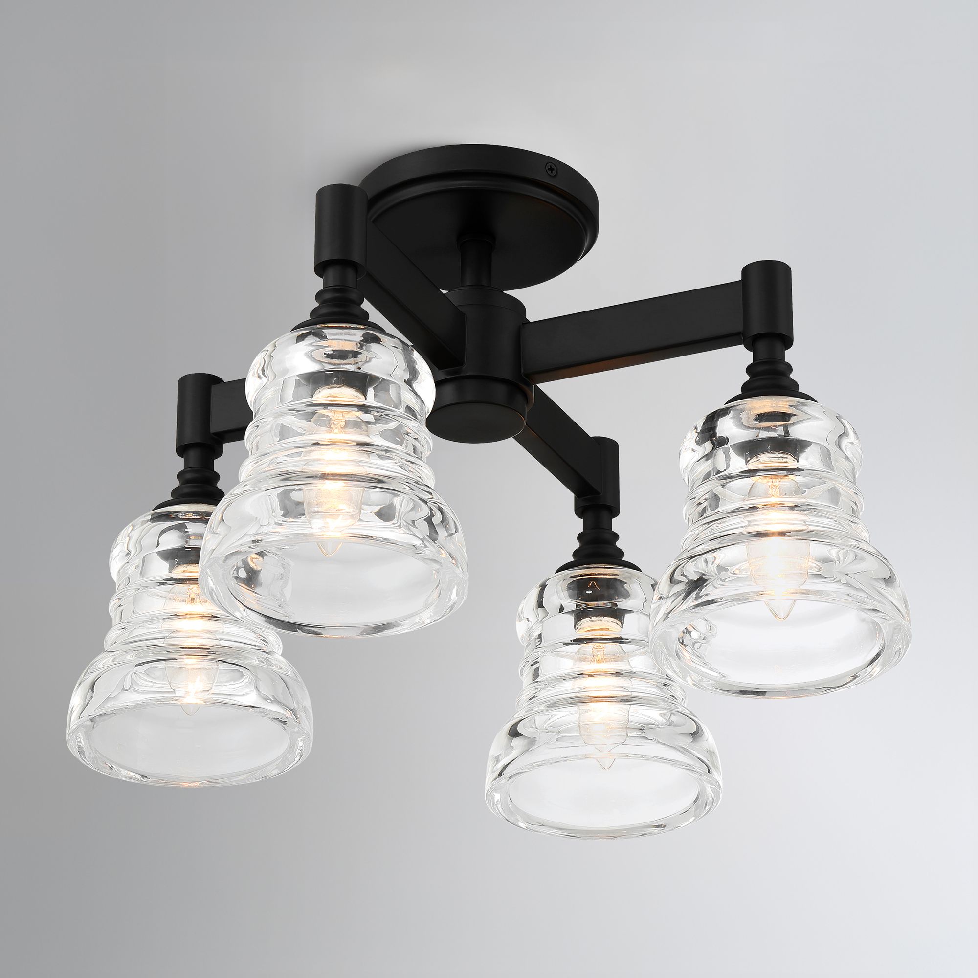 Image 7 Crystorama Gregory 17.25'' Matte Black Semi Flush Mount more views