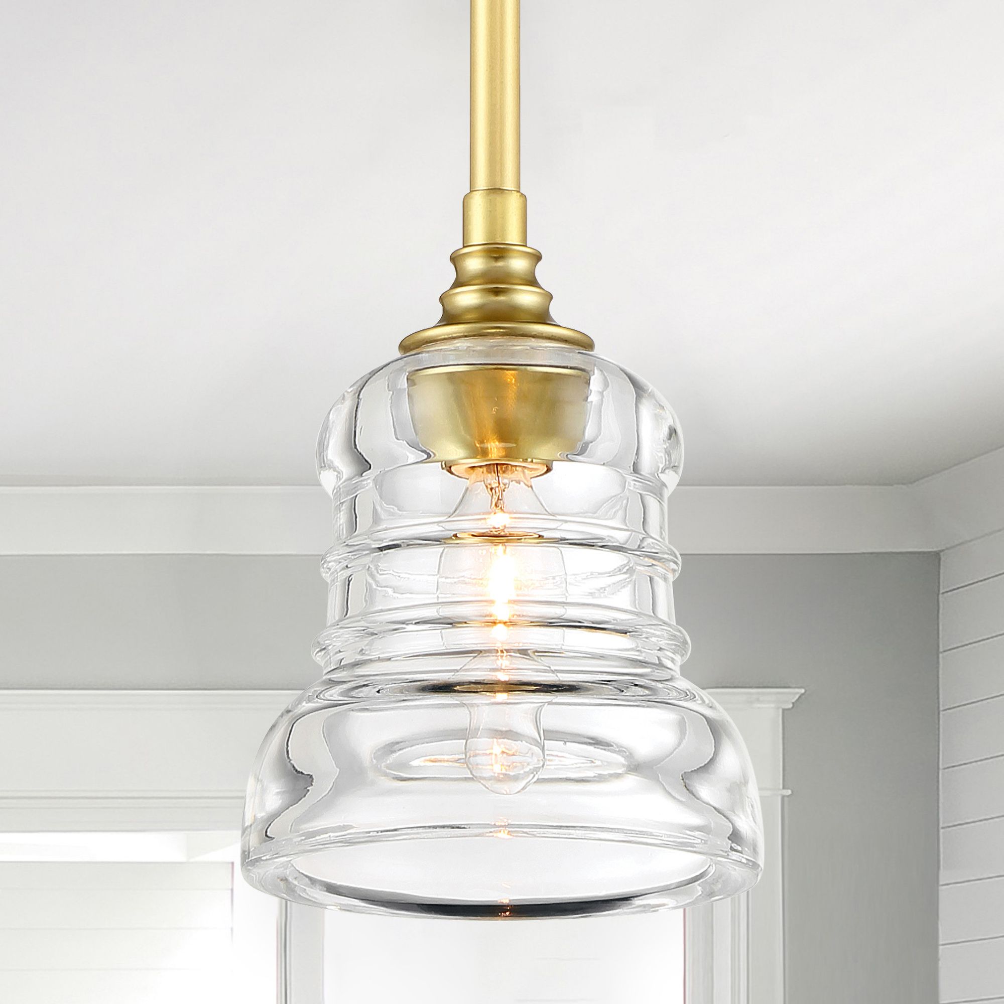 Crystorama Gregory 5'' Aged Brass Pendant