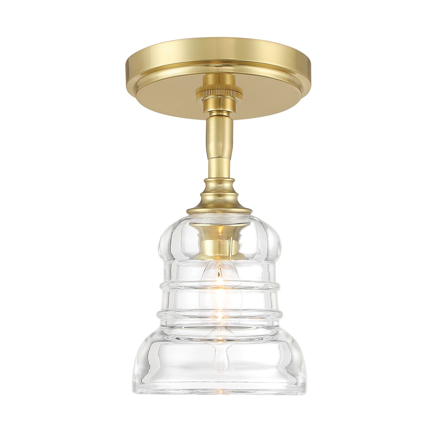 Image 4 Crystorama Gregory 5'' Aged Brass Semi Flush Mount more views