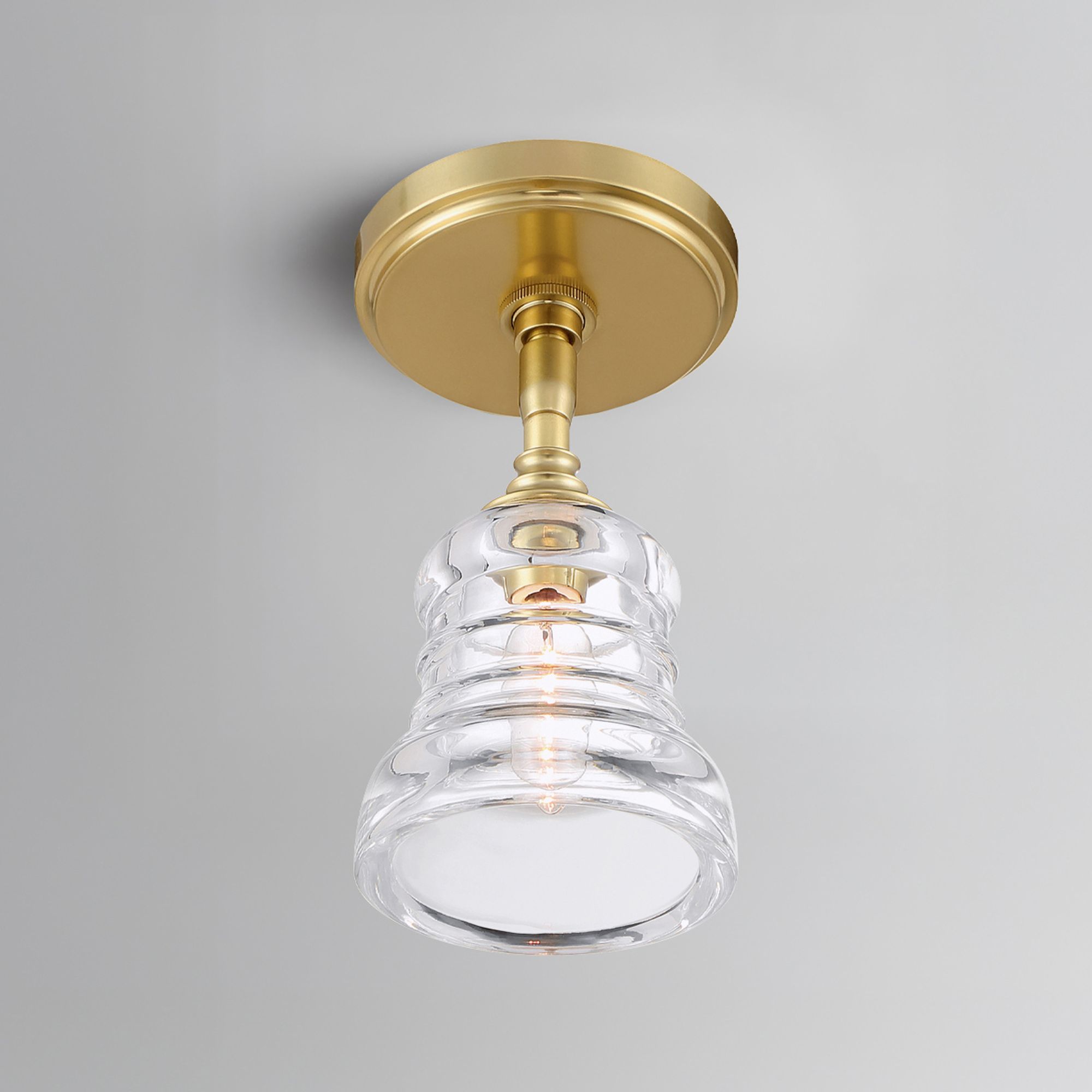 Crystorama Gregory 5'' Aged Brass Semi Flush Mount