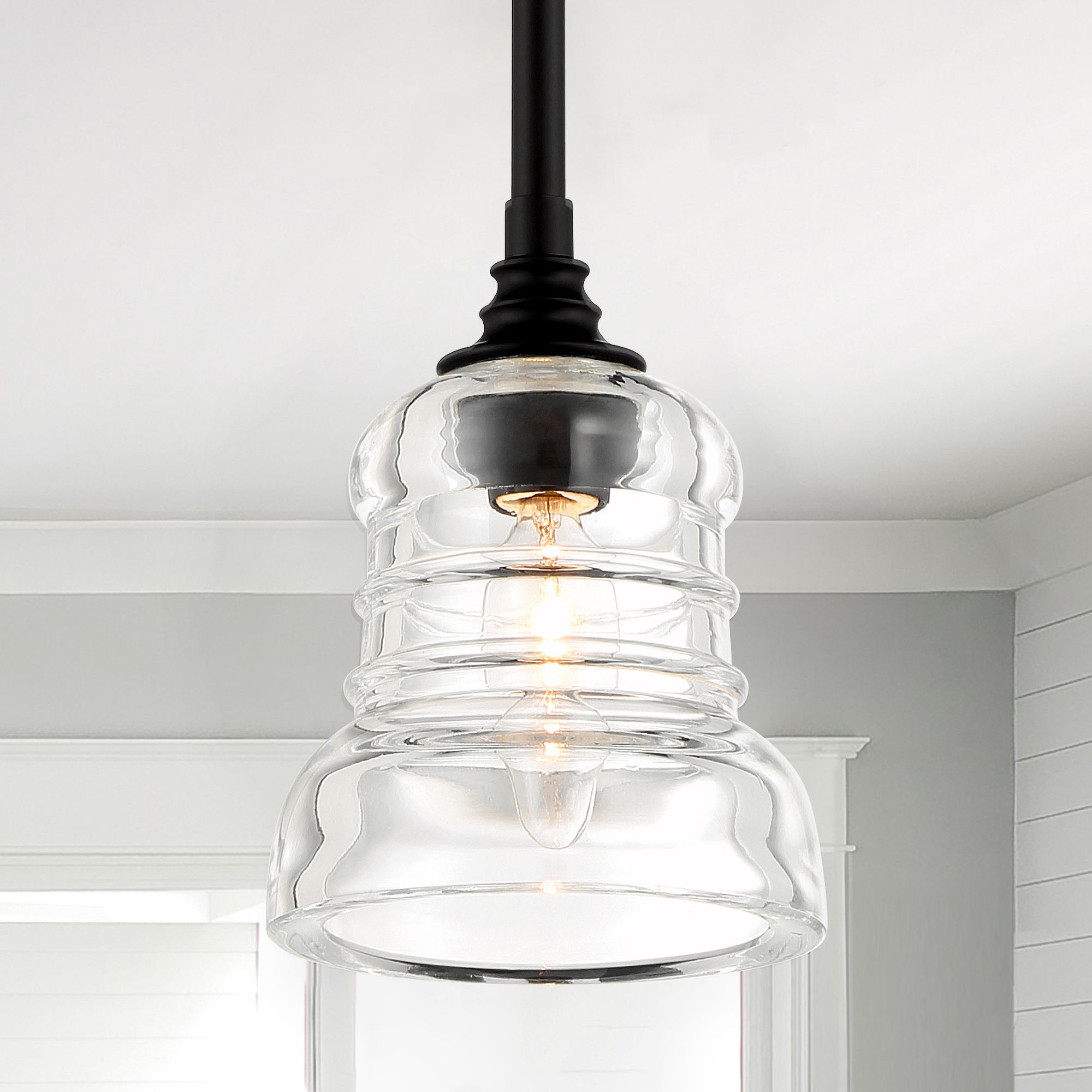 Crystorama Gregory 5'' Matte Black Pendant