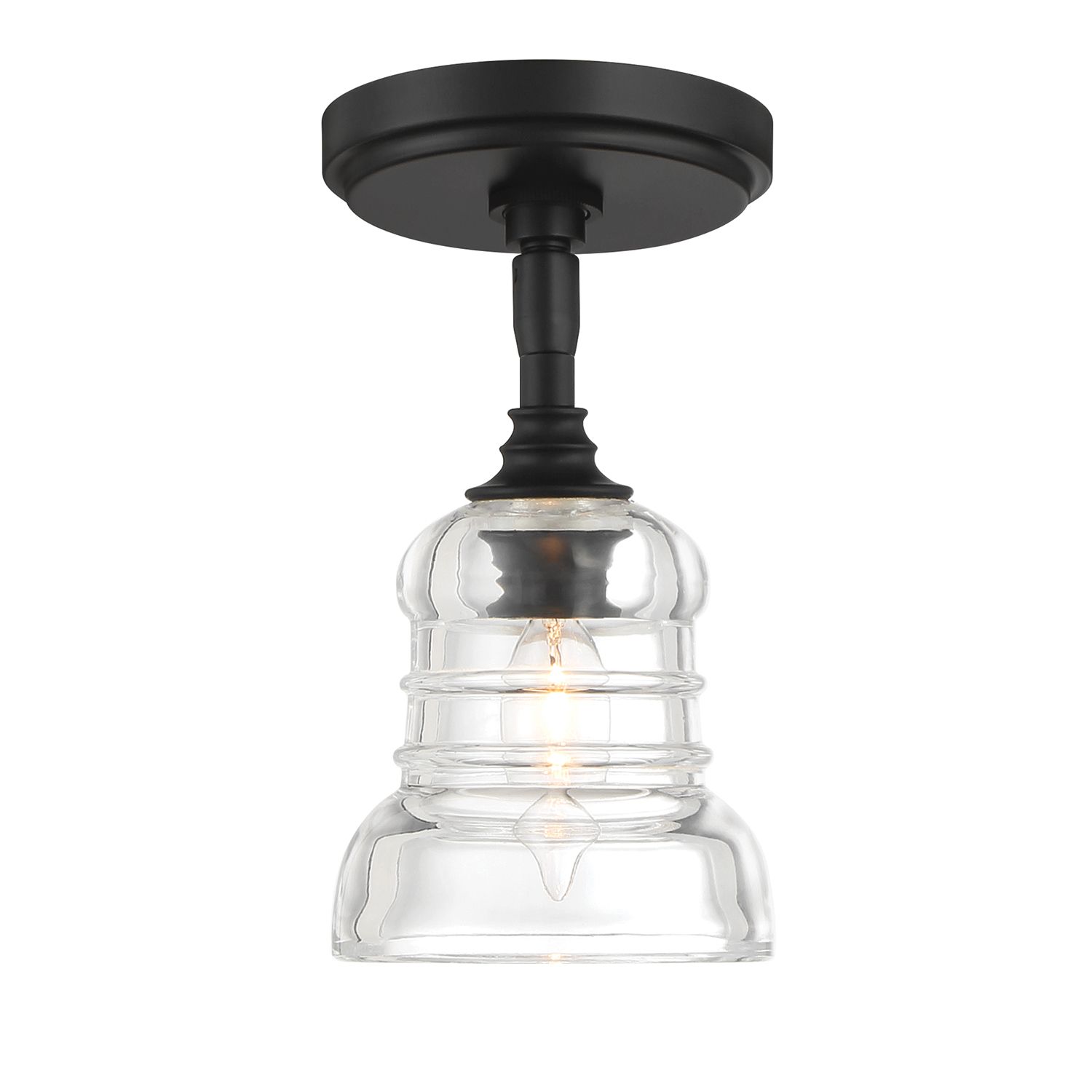 Image 4 Crystorama Gregory 5'' Matte Black Semi Flush Mount more views