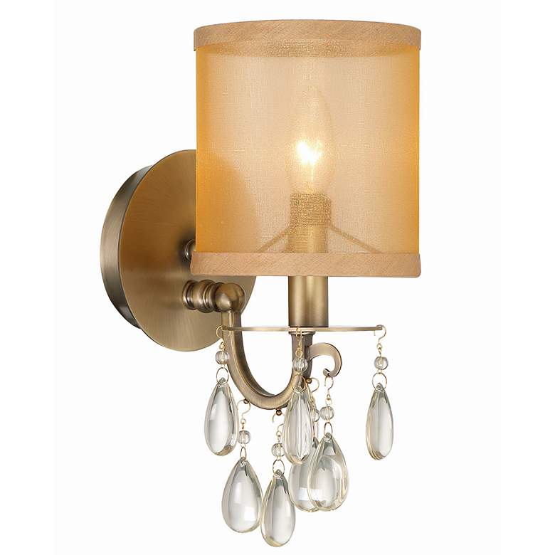Image 1 Crystorama Hampton 13" High Antique Brass Wall Sconce