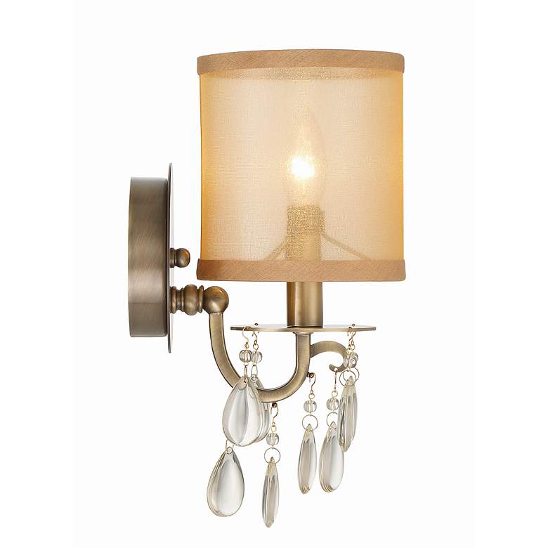 Image 2 Crystorama Hampton 13" High Antique Brass Wall Sconce more views