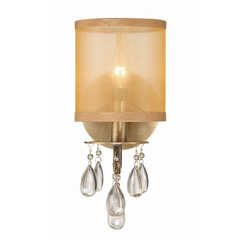 Image 3 Crystorama Hampton 13" High Antique Brass Wall Sconce more views