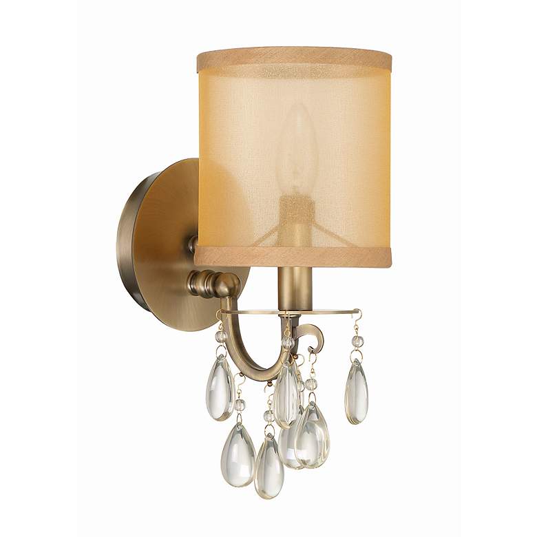 Image 4 Crystorama Hampton 13" High Antique Brass Wall Sconce more views